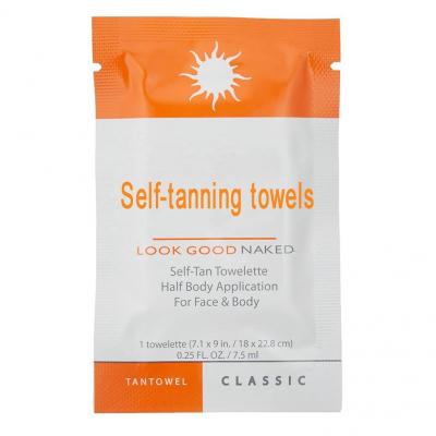 Single pack tanning wipes 